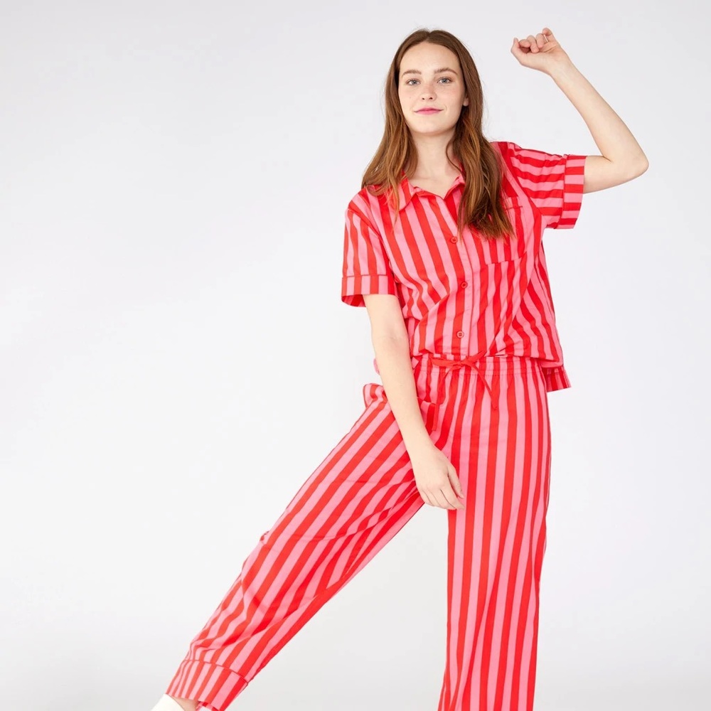 Bando pink and red stripe leisure set